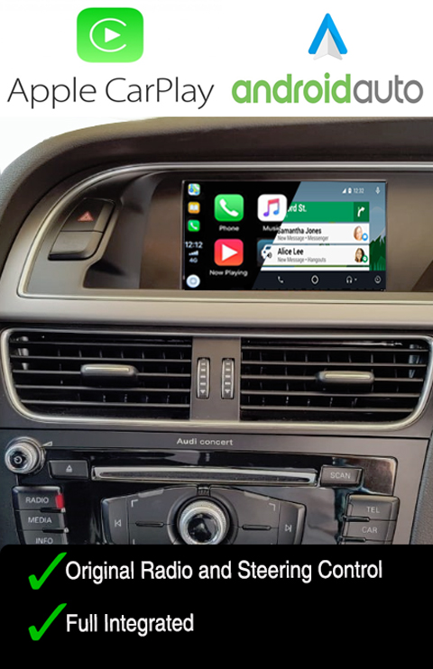Audi Wireless Carplay Android Auto Navigation GPS Integration Interface Audi A4/A5/Q5 (Non-MMI) 2008>